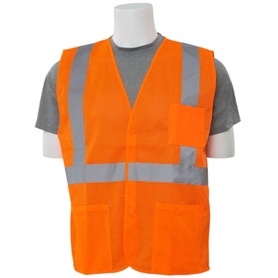 ERB - S362P ANSI Class 2 Mesh Economy Vest With Pockets - Hook & Loop Closure