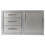 ALFRESCO 32" Combo Door on Right and Triple Drawers (AXE-DDC-R-SC)