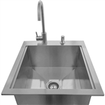 PCM 21" Drop In Sink with Hot/Cold Faucet (BBQ-260-SINK-21)
