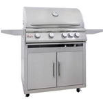 BLAZE 4-Burner 32" Premium Grill LTE+ Marine Grade with Rear Burner and Lighting on Cart (BLZ-4LTE3MGCARTPKG)