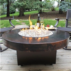ORIFLAMME Standard Hammered Copper 42" Round Fire Table