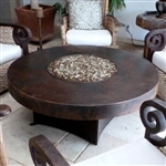ORIFLAMME Somber Hammered Copper 48" Round Fire Table