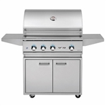 DELTA HEAT 32" Cart Grill with 3 SS Burners and Rot (DHBQ32R-D-CART)