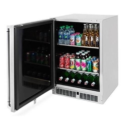 LYNX 24" Outdoor Stainless Refrigerator w/Keg Option LEFT HINGE (LN24BFL-1)