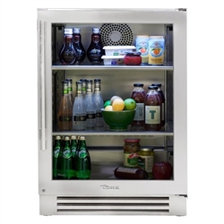 TRUE 24" Outdoor Refrigerator with Stainless Glass Door RIGHT HINGE (TUR-24-R-SG-C)