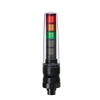 LS7-302DBWC-9D-RYGNN<br>IP69K, 70mm, 3-Tier Enclosed Signal Tower with buzzer. Dark Gray body with 1/2" NPT bracket and M12 connector, LED colors: red, amber, green