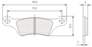 PAIR OF BRAKE PADS FOR BRP, MAGURA, ROTAX - 8mm THICKNESS  OEM P/N FD268