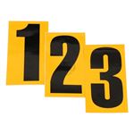 BLACK  ADHESIVE  NUMBER,  WITH YELLOW BACKGROUND