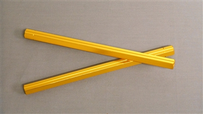 M8 (LEFT - ID) HEXAGONAL TIE-ROD. 6061 GRADE ALLOY ANODIZED GOLD