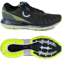 True Motion U-TECH Aion Men's Road Running Shoe. (Black/Acid Lime/Ebony)