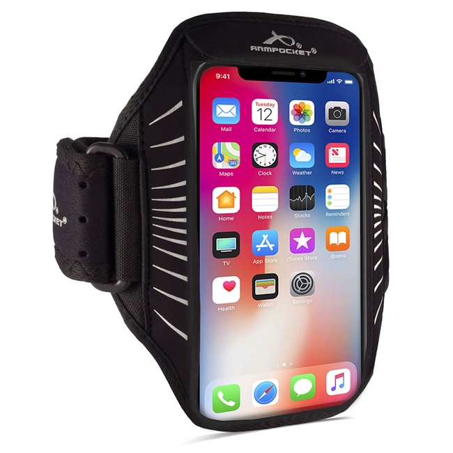 Armpocket Racer Edge Armband. (Black/Silver)