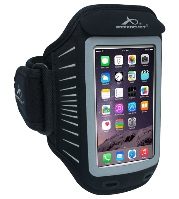 Armpocket Racer Armband. (Black/Silver)