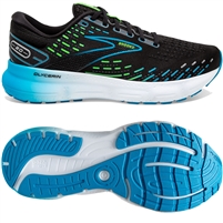 Brooks Glycerin 20 Men's Road Running Shoe. (Black/Hawaiian Ocean/Green)