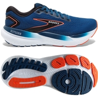 Brooks Glycerin 21 Men's Road Running Shoe. (Blue Opal/Black/Nasturtium)