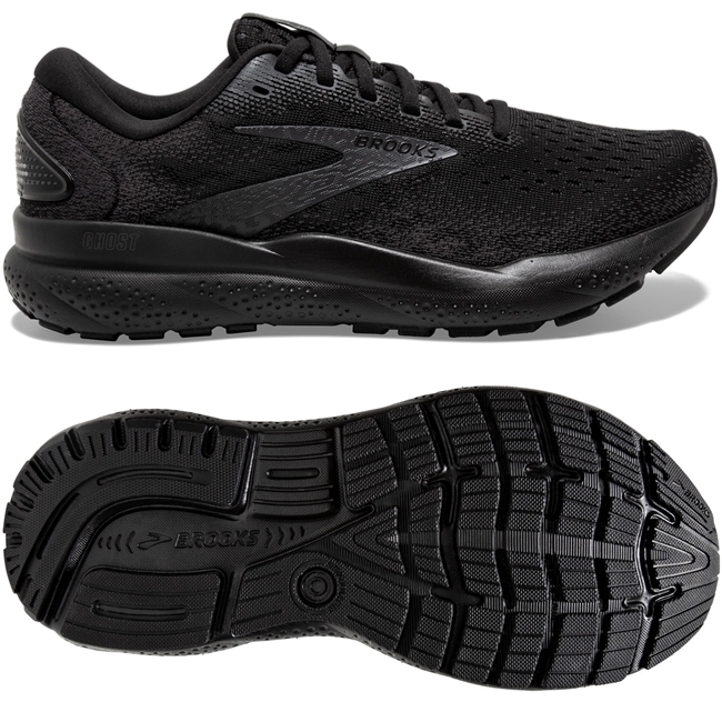 Brooks Ghost 16 Women's Road Running Shoe. (Black/Black/Ebony)