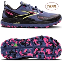 Brooks Cascadia 18 GTX Women's Trail Running Shoe. (Grey Blue/Black/Pink)