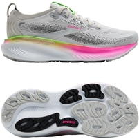Brooks Adrenaline GTS 25 Women's Road Running Shoe. (Oyster/Pink/Green)