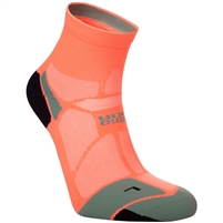 Hilly Marathon Fresh Anklet Min Running Socks. (Neon Candy/Sage)