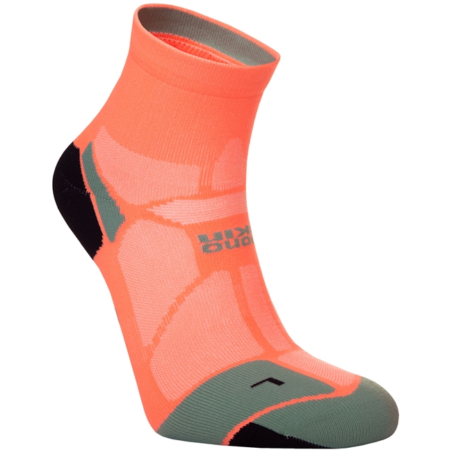 Hilly Marathon Fresh Anklet Min Running Socks. (Neon Candy/Sage)