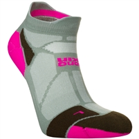 Hilly Marathon Fresh Socklet Min Running Sock. (Sage/Fluo Pink)