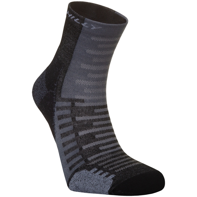 Hilly Active Anklet Running Sock. (Black/Grey)