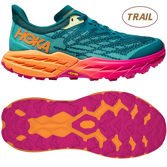 Hoka Speedgoat 5 Men's Trail Running Shoe. (Deep Lake/Ceramic)