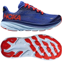 Hoka Clifton 9 Youth Road Running Shoe. (Bellweather Blue/Dazzling Blue)