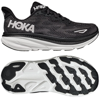 Hoka Clifton 9 Women's Road Running Shoe. (Black/White)