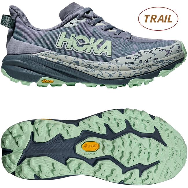 Hoka Speedgoat 6 Women's Trail Running Shoe. (Moonlight/Thunder Cloud)