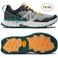 New Balance Fresh Foam Hierro v7 Men's Trail Running Shoe. (Concrete with Vintage Teal and Hot Marigold)