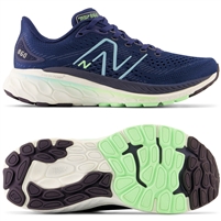 New Balance Fresh Foam 860v13 Women's Road Running Shoe. (NB Navy with Bleach Blue and Green Aura)