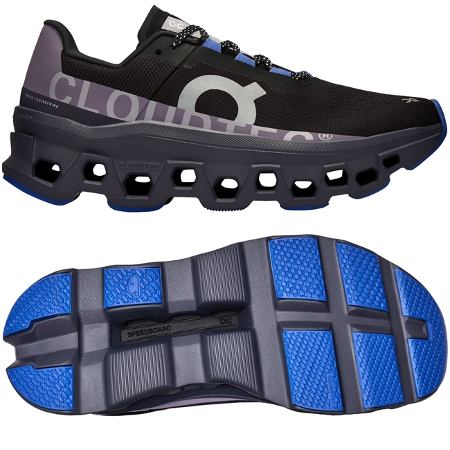 On Cloudmonster Women's Road Running Shoe. (Magnet/Shark)