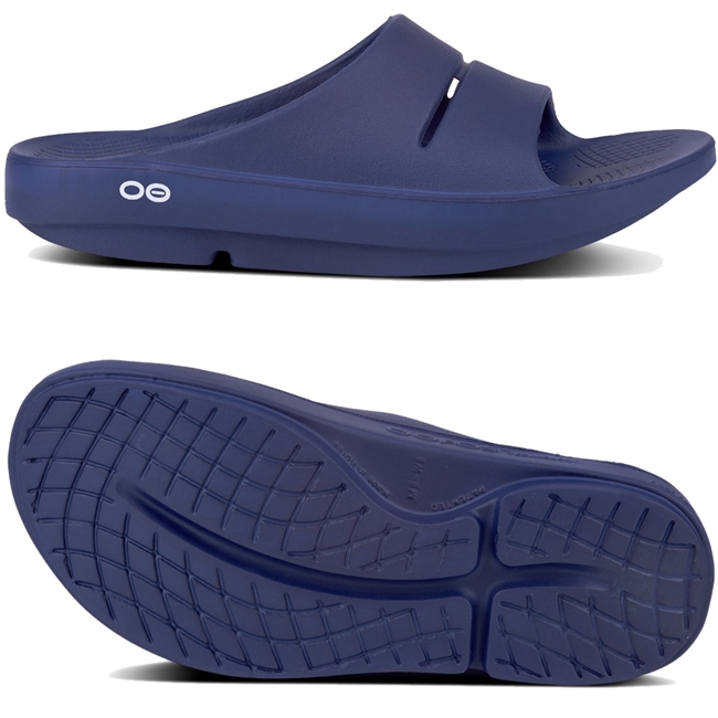 OOFOS Men's OOAHH Slide Sandal. (Navy)