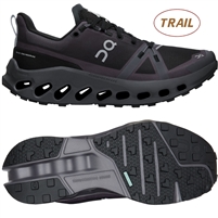 On Cloudsurfer Trail Waterproof Women's Running Shoe. (Black/Eclipse)