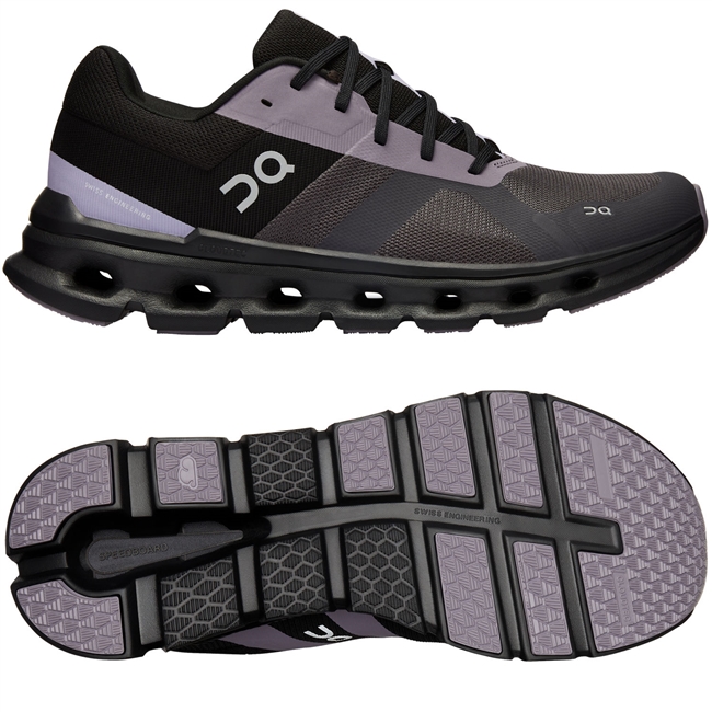 On Cloudrunner Men's Road Running Shoe. (Iron/Black)