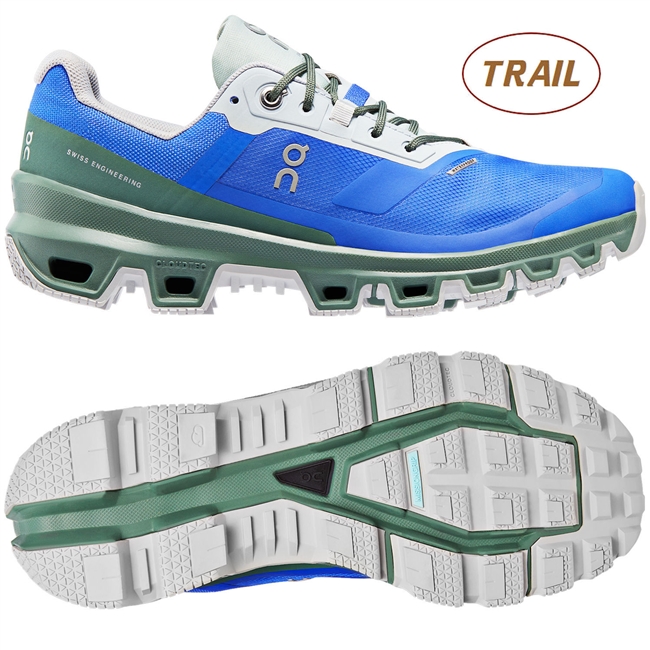 On Cloudventure 3 Waterproof Women's Trail Running Shoe. (Cobalt/Ivy)