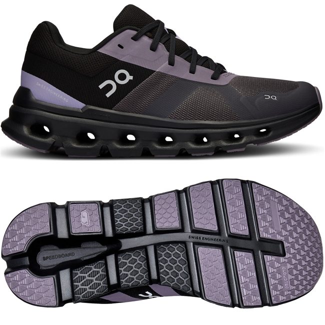 On Cloudrunner Women's Road Running Shoe. (Iron/Black)
