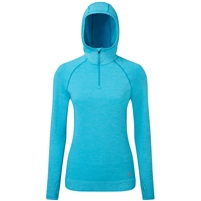 Ron Hill Women's Life Seamless Hoodie. (Azure Marl)