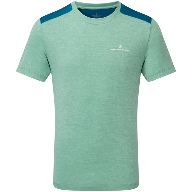 Ron Hill Men's Life Short Sleeve Tee. (Willow Marl/Prussian Blue)