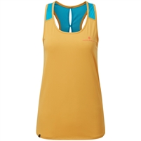 Ron Hill Women's Tech Revive Racer Vest. (Dark Gold/Azure)