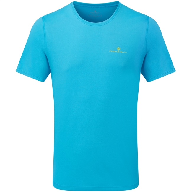 Ron Hill Men's Core Short Sleeve Tee. (Cyan/Acid Lime)