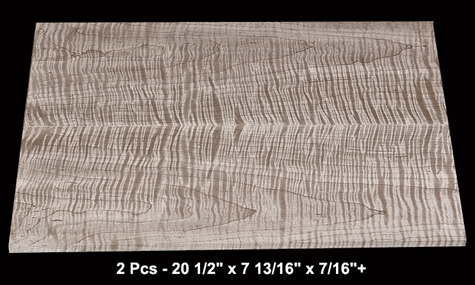 Thin Book-Matched Curly Maple - 2 Pcs - 20 1/2" x 7 13/16" x 7/16"+ - $130.00