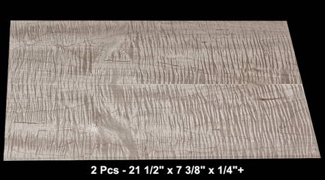 Thin Book-Matched Curly Maple - 2 Pcs - 21 1/2" x 7 3/8" x 1/4"+ - $85.00