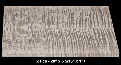 Book-Matched Curly Maple - 2 Pcs - 20" x 6 5/16" x 1"+ - $165.00