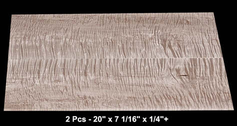 Thin Book-Matched Curly Maple - 2 Pcs - 20" x 7 1/16" x 1/4"+ - $75.00