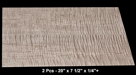 Thin Book-Matched Curly Maple - 2 Pcs - 20" x 7 1/2" x 1/4"+ - $65.00