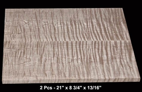 Book-Matched Curly Maple - 2 Pcs - 21" x 8 3/4" x 13/16"  - $190.00