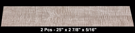 Curly Maple Fretboards - 2 Pcs - 25" x 2 7/8" x 5/16" - $28.00