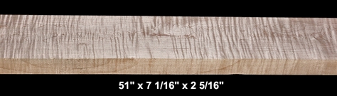 Thick Curly Maple - 51" x 7 1/16" x 2 5/16" - $130.00