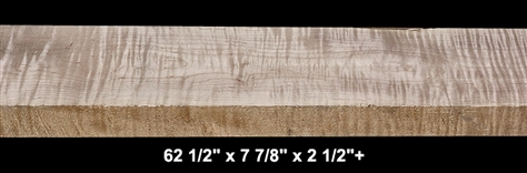 Thick Curly Maple - 62 1/2" x 7 7/8" x 2 1/2"+ - $170.00